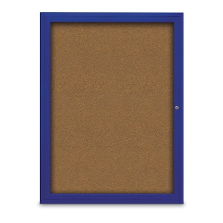 United Visual Products Slim Enclosed Corkboard, 18"x24", Bronze Alum Frame/Forbo UVEB1824-BRONZE-FORBO